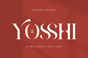 Yosshi - Stencil Serif Font, a Serif Font by AnnofaType (Thumbnail 1 of 10)
