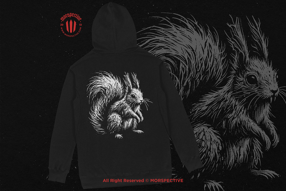 10 Bundle Dark Art Squirrel Animal, an Illustration by Morspective (Photo 4 of 7)