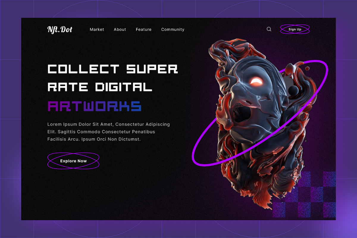 Nft Art Collection Landing Page, a Templates & Theme by Sparkle Template Studio (Photo 2 of 3)