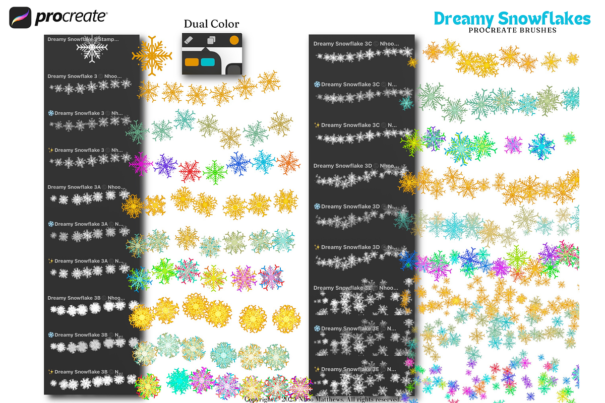 Procreate Dreamy Snowflakes Brushes, a Brush Add-On by Fashion Workshop Bkk (Photo 8 of 21)