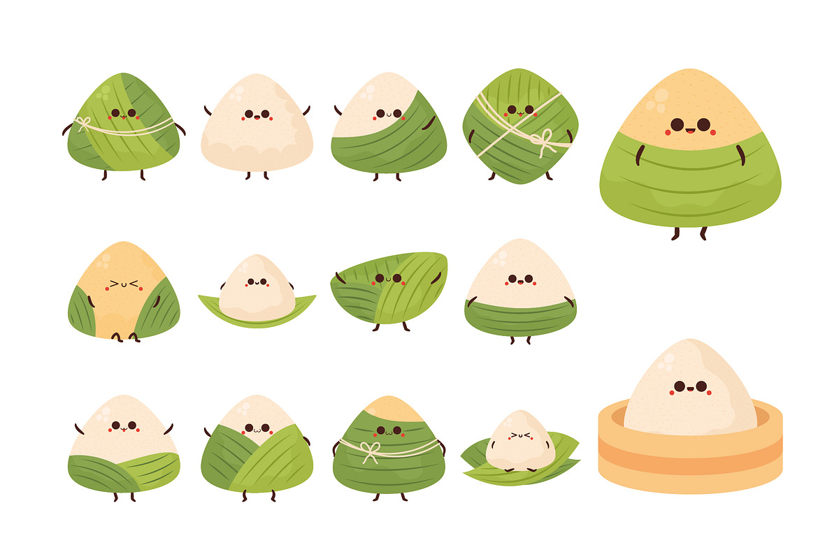 Zongzi Characters Illustration Set