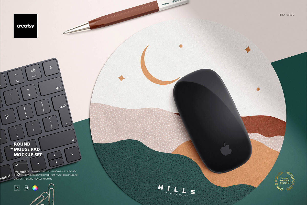 Round Mouse Pad Mockup Set, a Product Mockup by Creatsy (Photo 1 of 10)