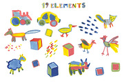 BRIGHT GOUACHE bitmap color font, a Font by Malena (Thumbnail 4 of 7)