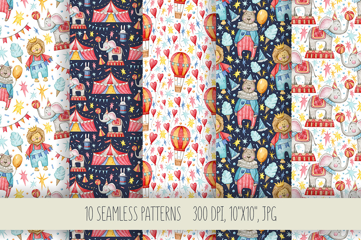 Watercolor Circus Collection, an Animal Illustration by Aquarellka (Photo 4 of 10)
