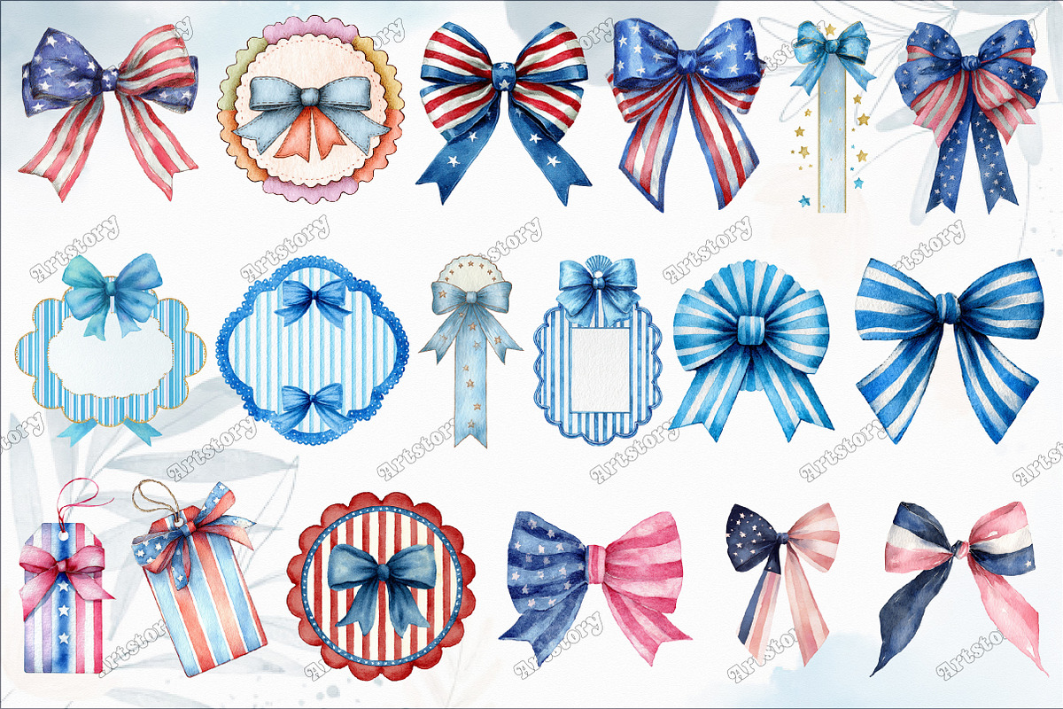 4th of July Bows PNG, Patriotic PNG, a Graphic by designcity5 (Photo 3 of 6)