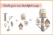 Birds & Cats-Watercolor Clipart, an Animal Illustration by VianneArt (Thumbnail 8 of 9)