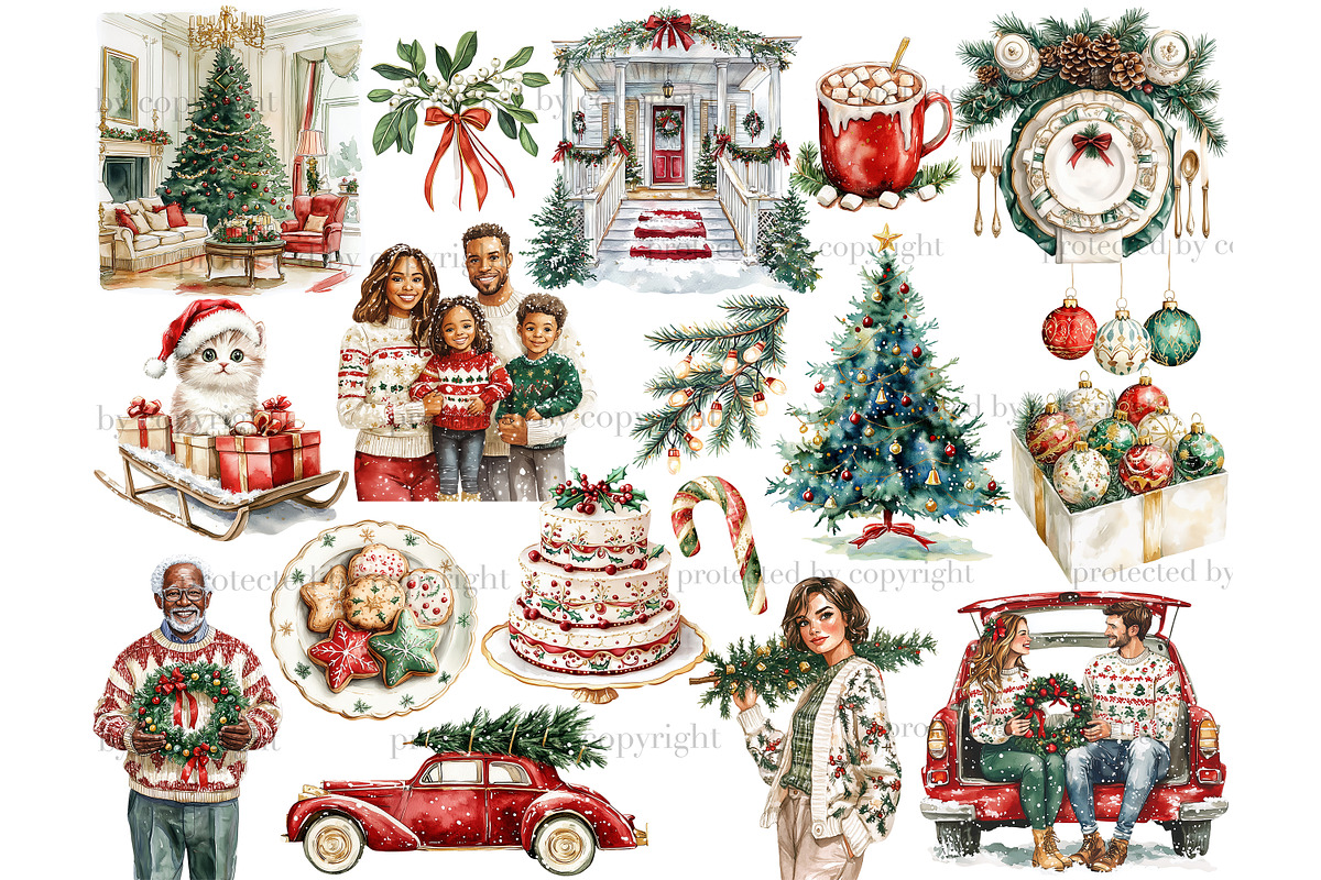 Family Holidays Clipart, a Person Illustration by GlamArtZhanna (Photo 3 of 6)