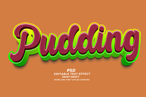 Pudding PSD 3D Editable Text Effect