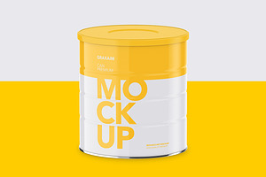 Milk Powder Can - High Angle Mockup