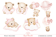 Pink Teddy Bear Clipart Bundle, an Illustration by MockupWizard (Thumbnail 3 of 5)