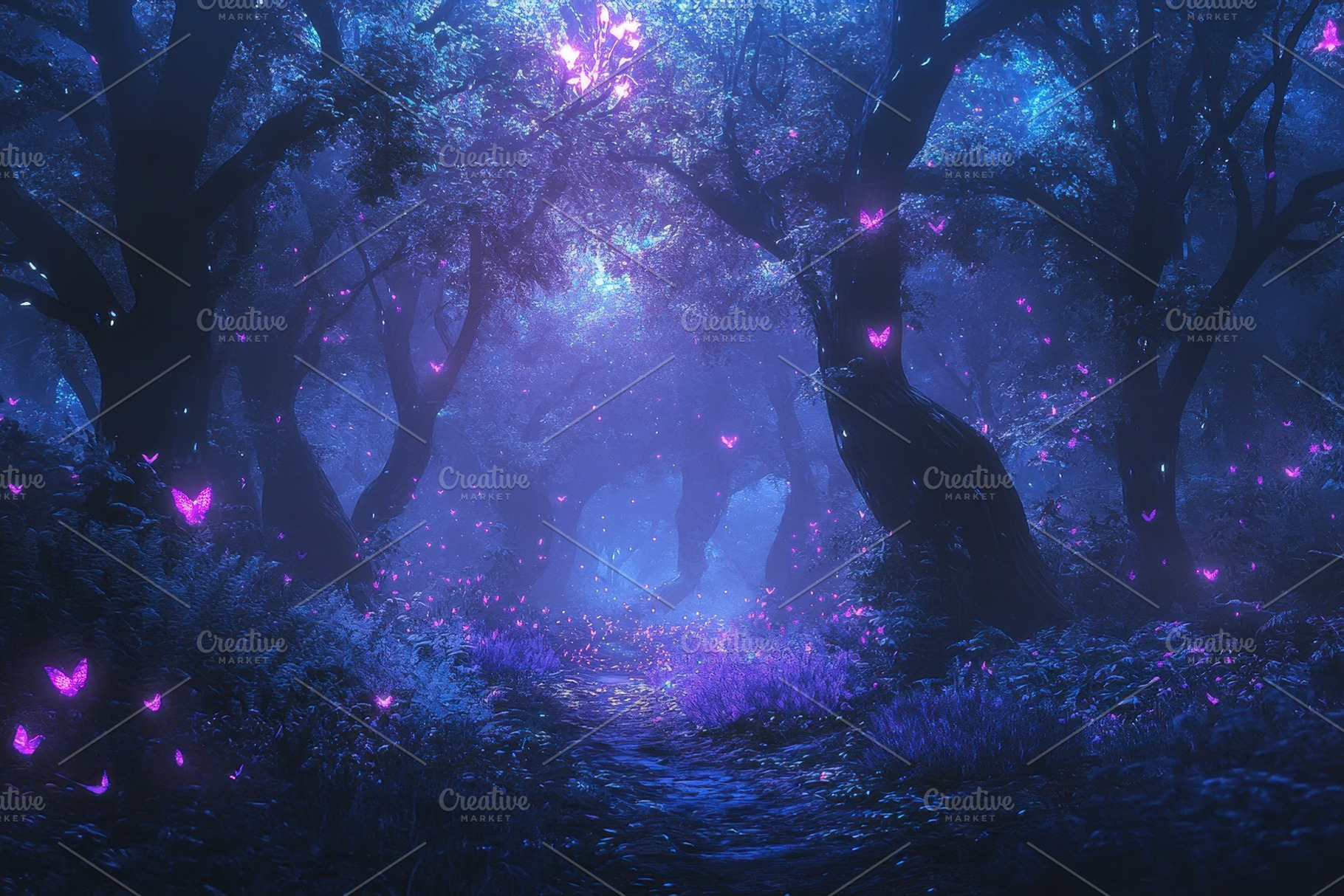 Mysterious enchanted forest filled w, a Photo by Iftikhar Alam