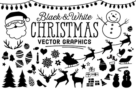 B&W Christmas Icons