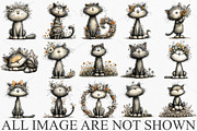 Whimsical Floral Spring Cat Clipart, a Seasonal Illustration by Canvas Craft (Thumbnail 3 of 7)