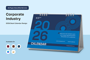 Corporate Desk Calendar for Business, a Stationery Template by twinstd