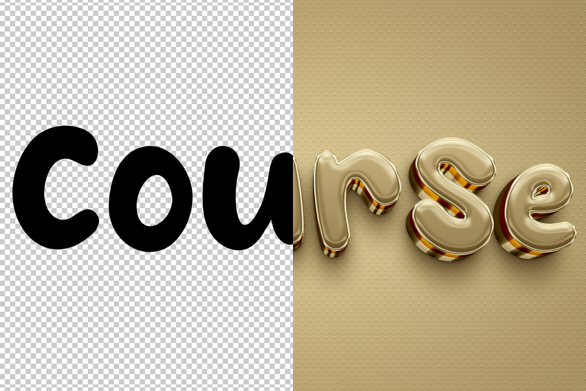 Course 3D editable text effect, a Layer Style Add-On by Hello Muh (Photo 2 of 2)