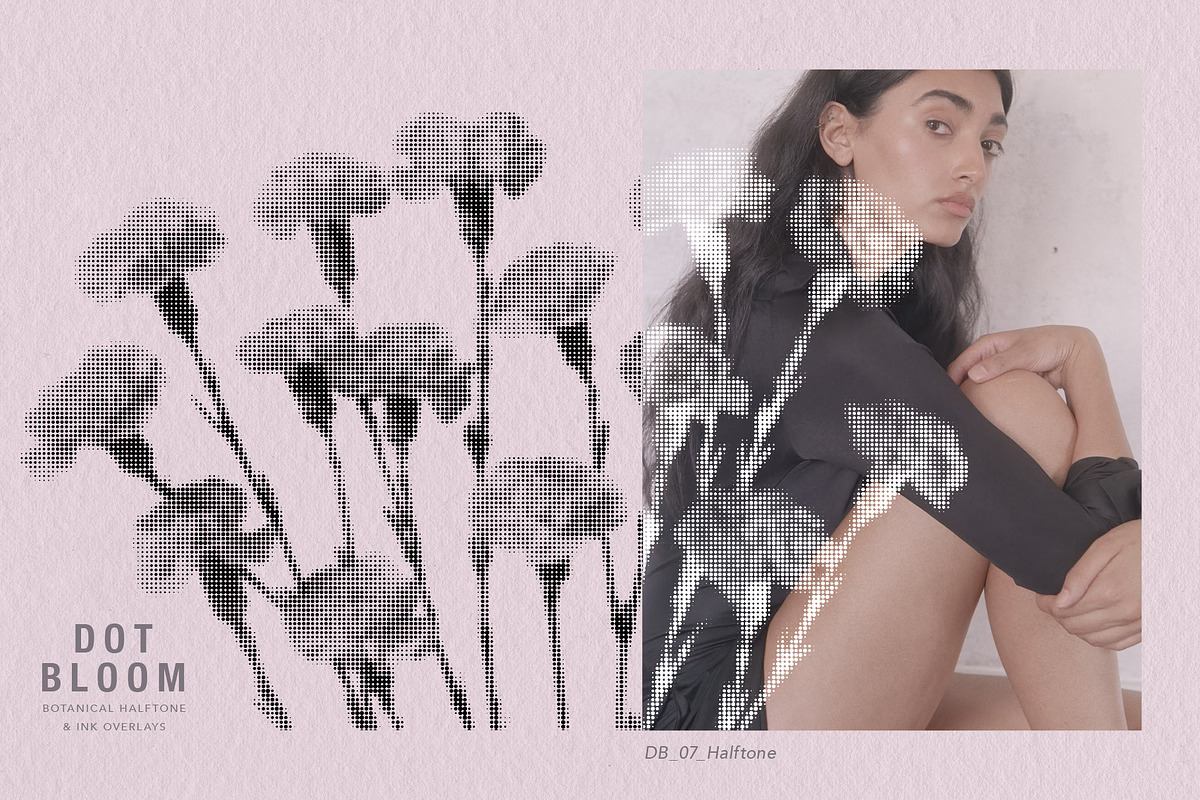 Floral Halftone & Ink PNG Overlays, an Object Graphic by alonahaidash (Photo 10 of 11)