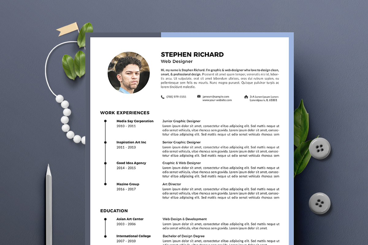Creative Resume & CV Template, a Resume Template by Hito Graphic (Photo 2 of 8)