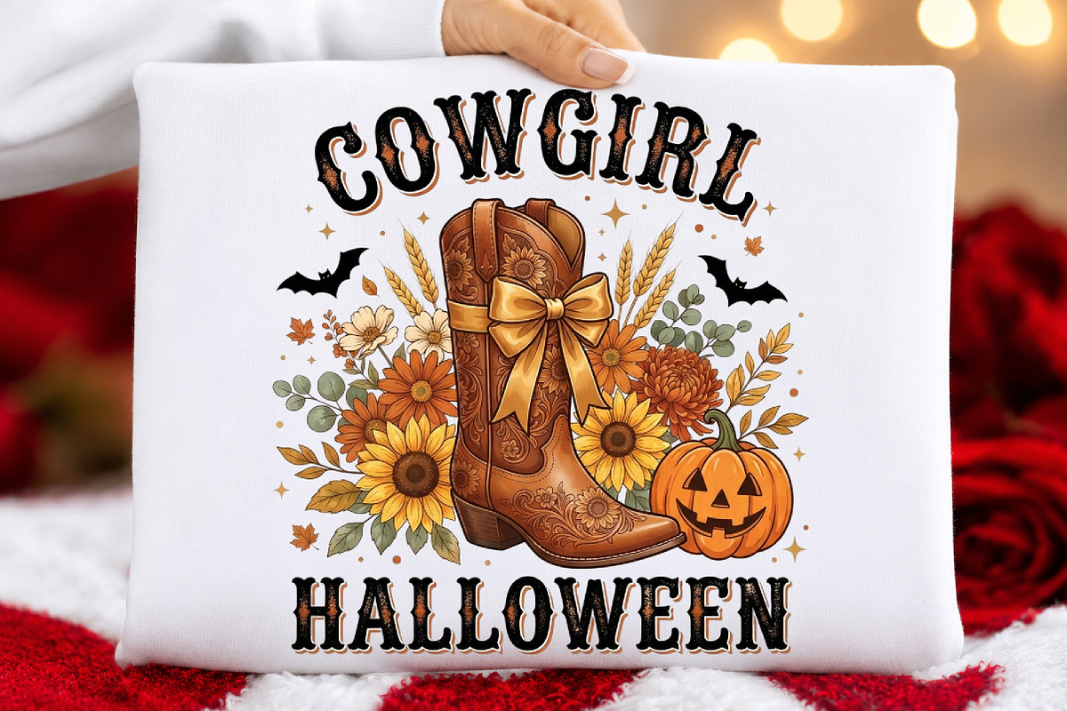 Retro Cowgirl Halloween Png, a Seasonal Illustration by DreamCafeArt (Photo 5 of 7)