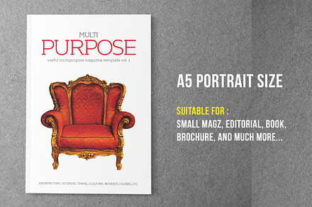 A5 Portrait Template (V.01), a Magazine Template by Shafura