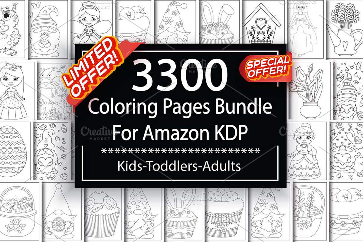 3000+ Kids Coloring Pages Bundle, an Object Graphic by ThePhoton (Photo 5 of 5)