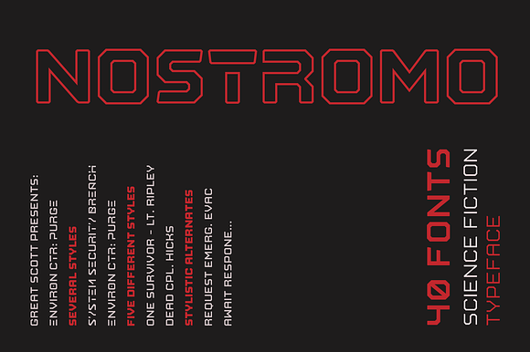 Nostromo Retro Futuristic Font preview 2