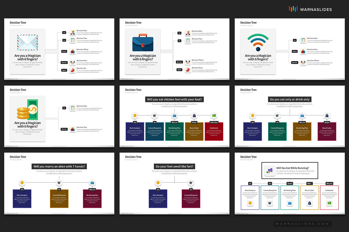 Decision Tree PowerPoint Templates, a Presentation Template by Warna Works (Photo 13 of 14)