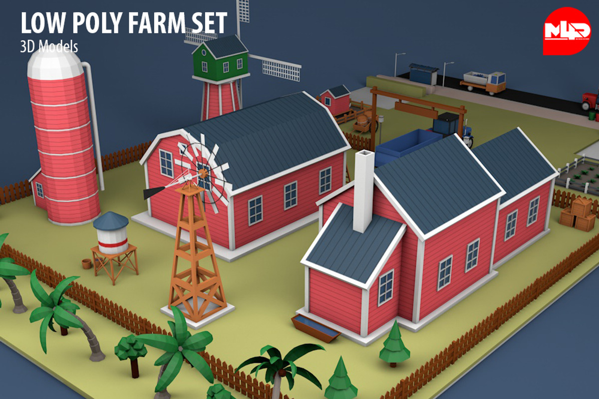 Low Poly Farm Set, an Architecture 3D Model by multimedia4ds (Photo 8 of 10)