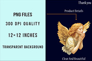 Vintage Angel Clipart Set PNG, an Illustration by SinaCreation (Thumbnail 4 of 5)