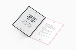 Half Fold Letter Brochure Mockup