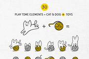 PLAY TIME | LITTLE CAT & DOG SET, a Pattern Graphic by CATMINT (Thumbnail 3 of 10)