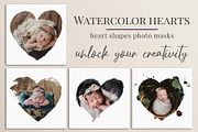 Watercolor hearts photo masks, a Layer Style Add-On by BrownLeopard (Thumbnail 1 of 7)