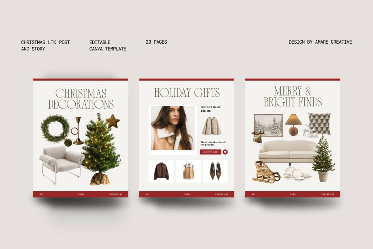 40 Christmas LTK & Instagram Canva | Amare Creative preview 8