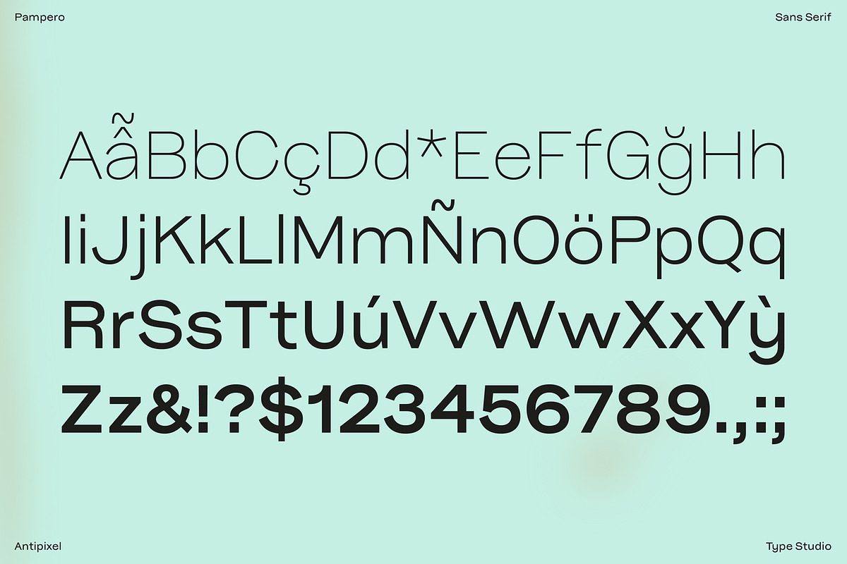 Pampero | Modern Display & Text Sans, a Sans Serif Font by Antipixel Type Studio (Photo 3 of 16)
