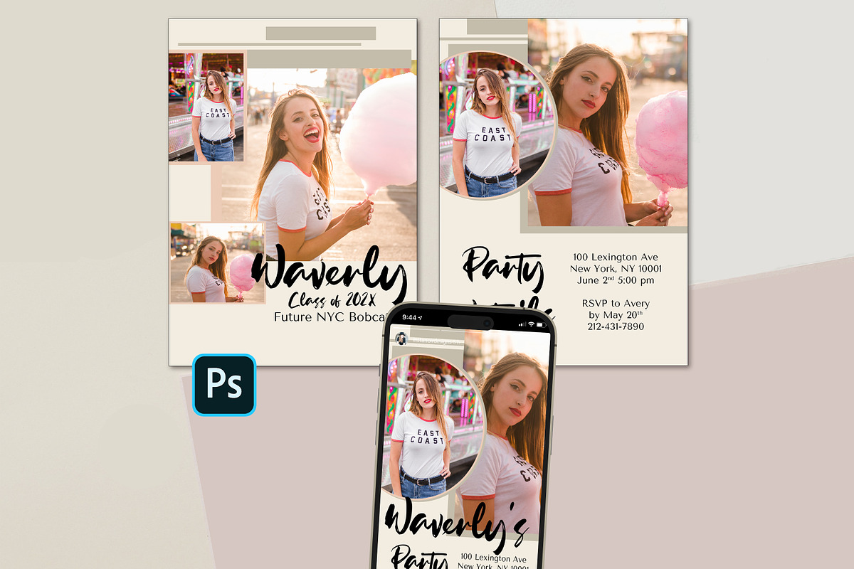 Modern Simple Graduation Card, a Card Template by InstaNoirDesigns (Photo 1 of 8)
