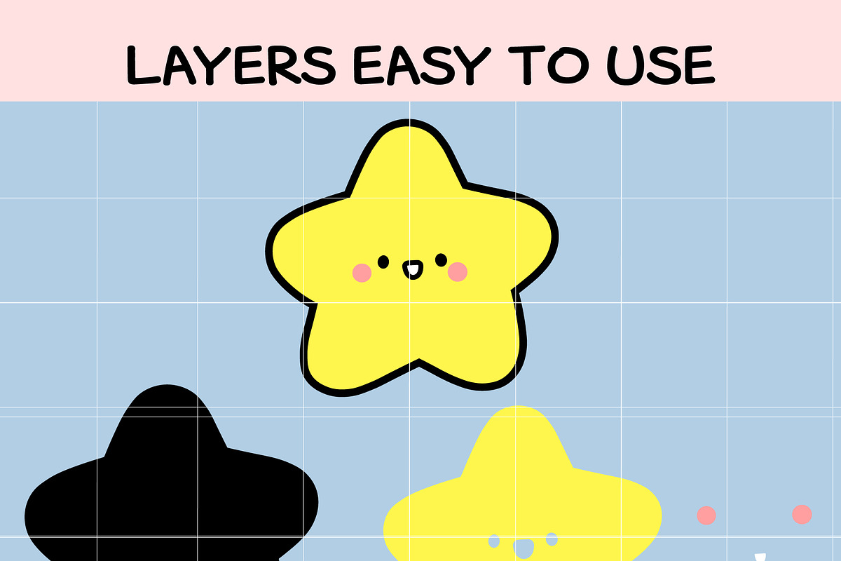 Cute Baby Star SVG Bundle, an Illustration by TheHitShop (Photo 3 of 9)