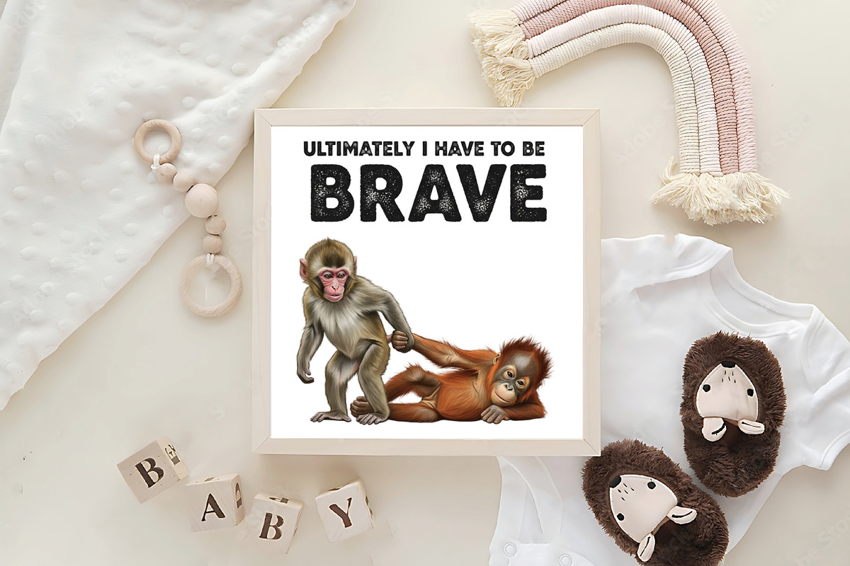 Baby Monkey Punch PNG, an Illustration by CraftArtStudio (Photo 4 of 4)