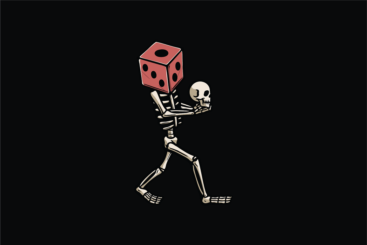 Skeleton with Dice Head, an Object Illustration by nomlimo.com (Photo 1 of 3)