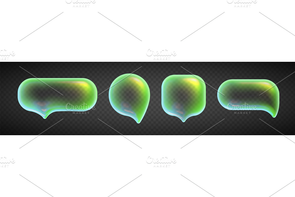 Transparent glass speech holographic, an Object Illustration by art PVP - market