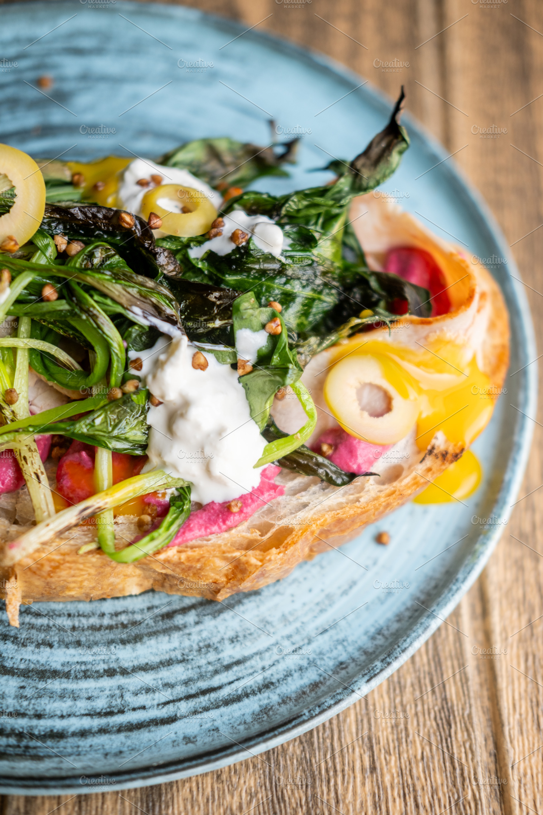Sandwich plate tasty meal vegetable bruschetta, a Food & Drink Photo by Photo Drive Studio