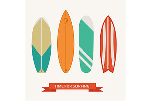 Surfing Boards Set