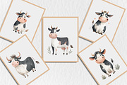 Watercolor Funny Cow Clipart, a Seasonal Illustration by Rose Art (Thumbnail 7 of 7)