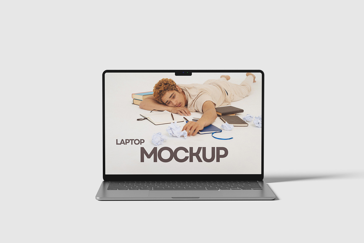 High Quality Laptop Mockup, a Wearable Device Mockup by safrizalstudio (Photo 2 of 5)