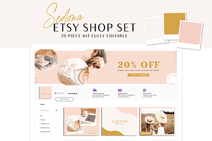 Pink Boho Etsy Shop Branding Kit