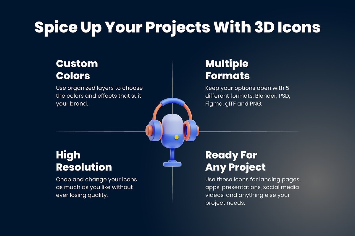 3D Content Icons, a 3D by Flat Icons (Photo 2 of 8)