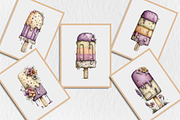 Whimsical Summer Ice Cream Clipart, a Seasonal Illustration by Rose Art (Thumbnail 6 of 6)