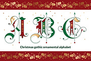Christmas gothic ornamental alphabet, a Blackletter Font by Imperator_Kot (Thumbnail 1 of 7)