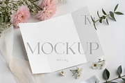 Gatefold Invitation Mockup, Folded, a Mockup by TatiMockup (Thumbnail 1 of 4)