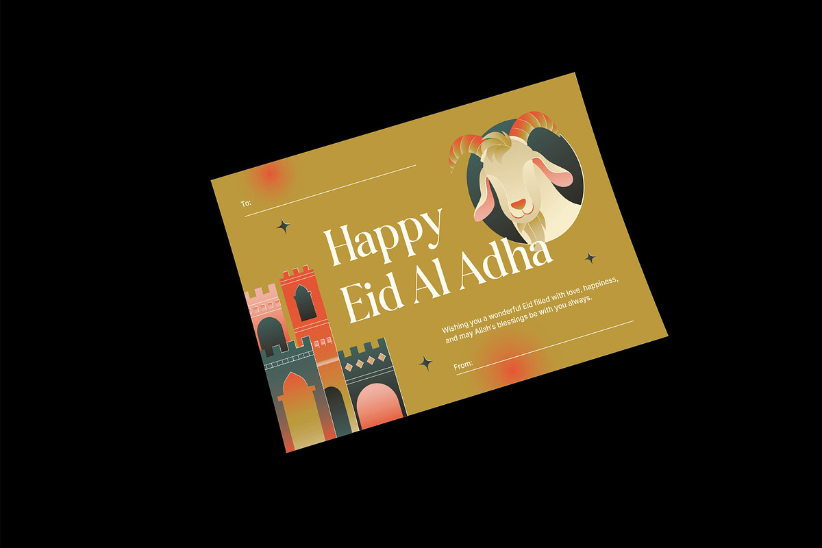 Eid Al-Adha Greeting Card, a Card Template by Neermana (Photo 3 of 4)