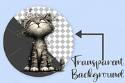 Whimsical Floral Spring Cat Clipart, a Seasonal Illustration by Canvas Craft (Thumbnail 2 of 7)