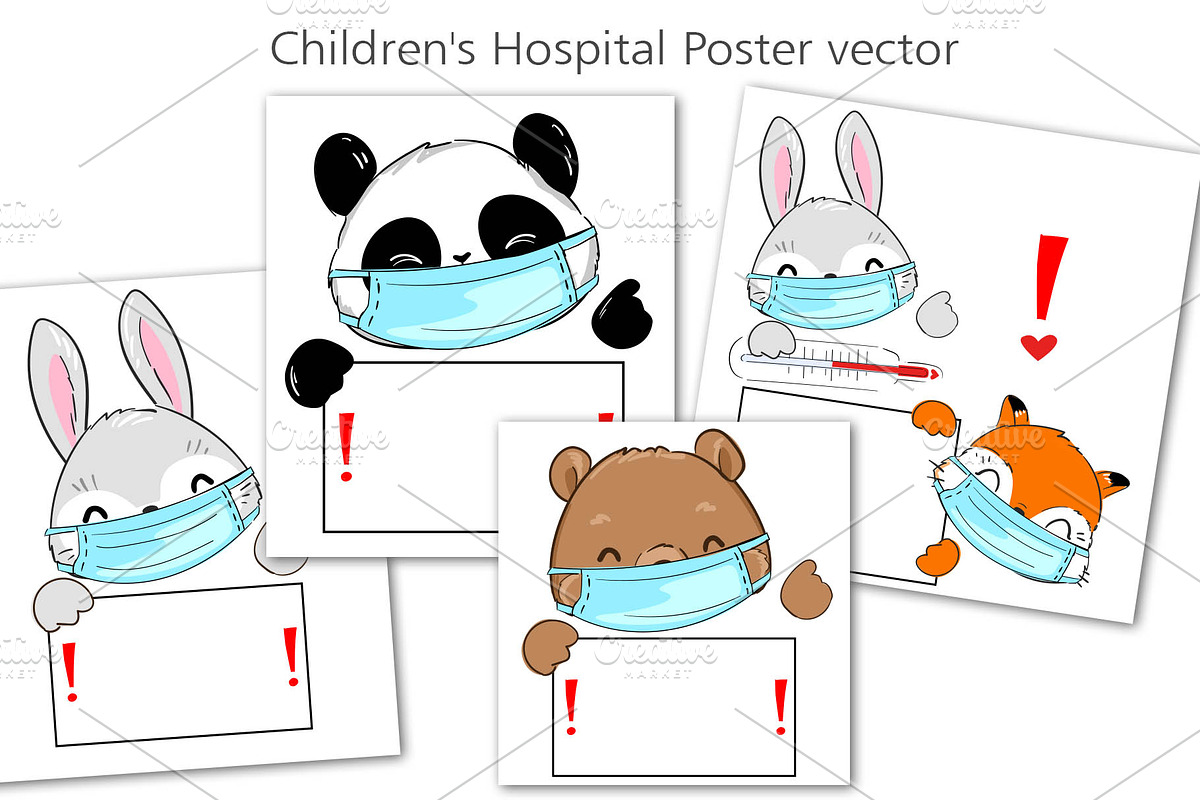 Children's Hospital Poster vector, an Animal Illustration by Sweet_print (Photo 3 of 3)
